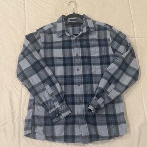 Men's Eddie Bauer Long Sleeve Flannel Shirt - Light Blue - Medium